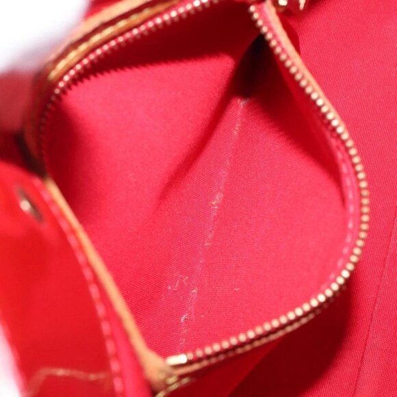LOUIS VUITTON Monogram Vernis Reade PM Hand Bag Red Rouge M91088 LV Auth 120043 - Picture 11 of 16